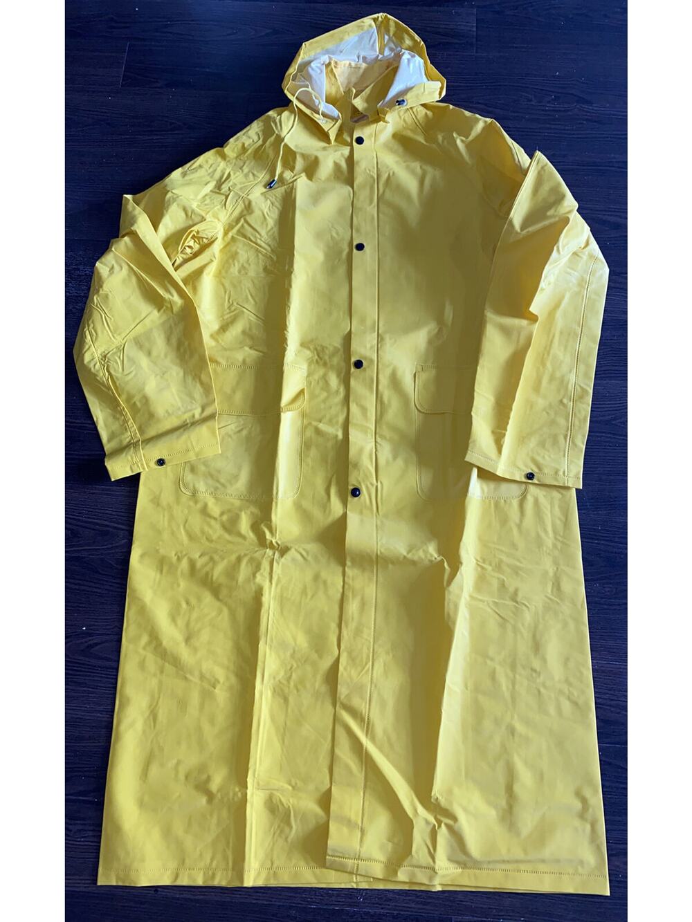 New CLC Climate Gear 2 Piece PVC Yellow Weather Resistant Rain Tench Coat Medium